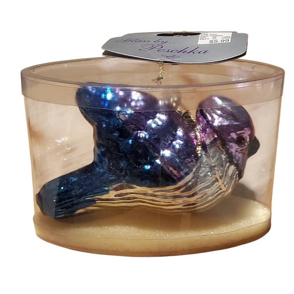 Vintage Glass By Peschka Hand Blown Glass Bird Christmas Ornament - Picture 5 of 5